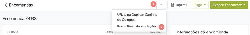 Pedir avaliações manualmente